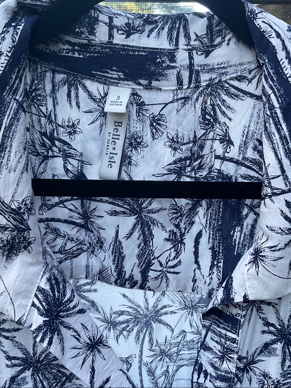 torrid White and Navy Palm-Print Midi Dress 3x/4x - Picture 2 of 8